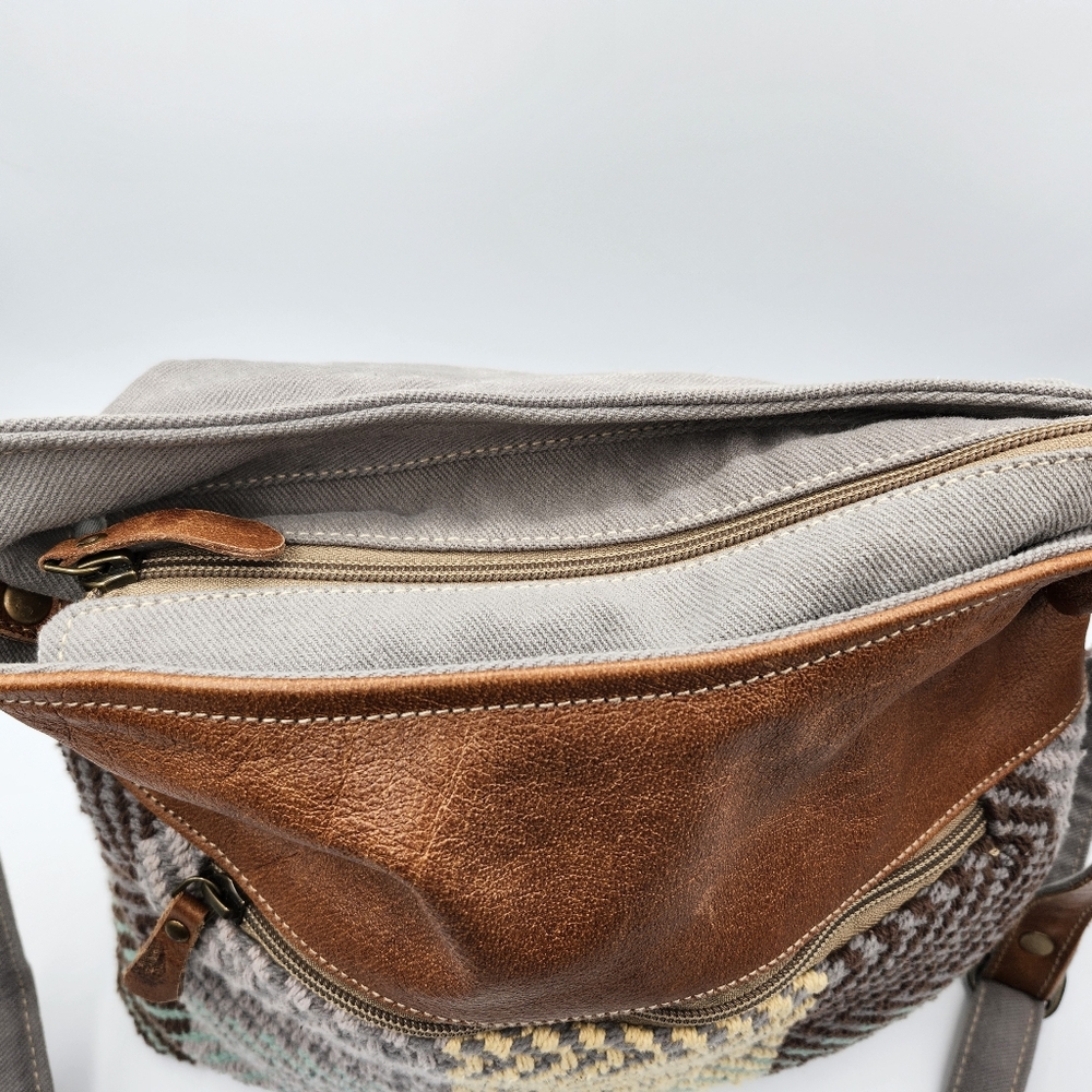 Myra Bag Leather & Cotton Crossbody/shoulder Bag - Picture 3 of 8